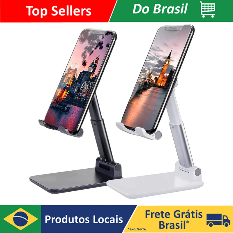 Suporte Para Celular e Tablet Dobrável Portátil Ajustável Apoio Mesa