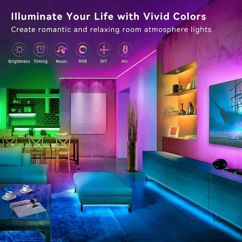 Fita de LED Decoração para Festa Festival TV Mesa Quarto