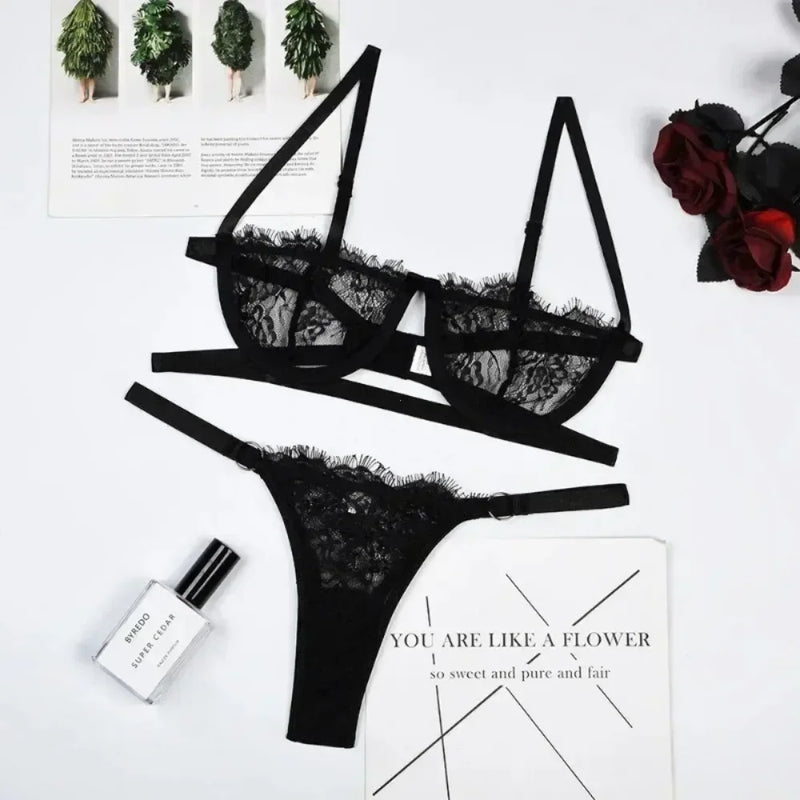 Lingerie Sexy Mulher Renda Transparente Sutiãs Finos Eróticos