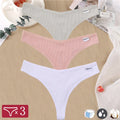 3Pcs/Set Mulheres Sexy Algodão Tangas Sólido Calcinhas Respirável Roupa Interior Feminino Íntimos Lingerie